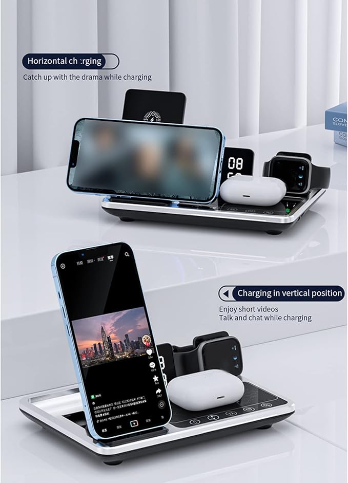 4 In 1 Foldable Fast Wireless Chargeing Station For iPhone 17~12 Series iWatch AirPods Fast Charger Stand for Samsung Xiaomi