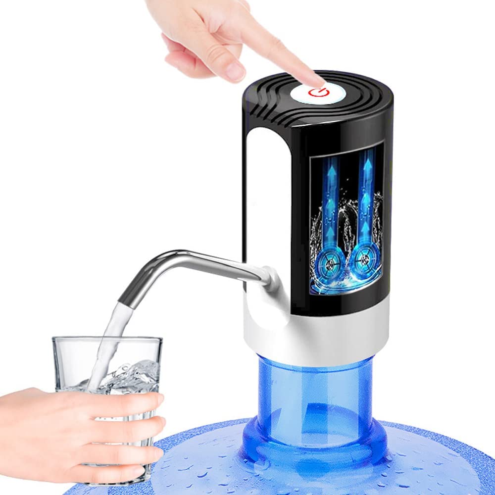 Automatic Electric Water Dispenser Pump USB Rechargeable, Touch Button, Fits 5-Gallon Bottles
