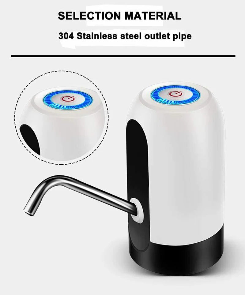 Automatic Electric Water Dispenser Pump USB Rechargeable, Touch Button, Fits 5-Gallon Bottles