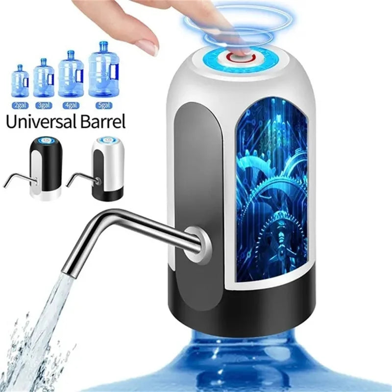 Automatic Electric Water Dispenser Pump USB Rechargeable, Touch Button, Fits 5-Gallon Bottles