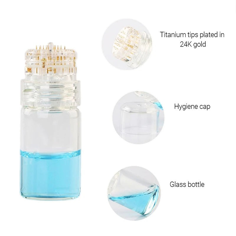 Hydra Roller Microneedling Stamp – 20 & 64 Pin Titanium Needles, Reusable Serum Applicator (No Liquid Included)