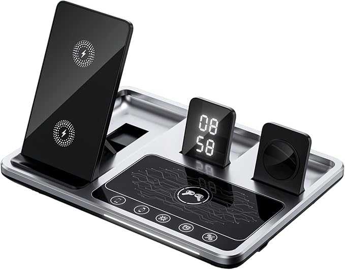 4 In 1 Foldable Fast Wireless Chargeing Station For iPhone 17~12 Series iWatch AirPods Fast Charger Stand for Samsung Xiaomi